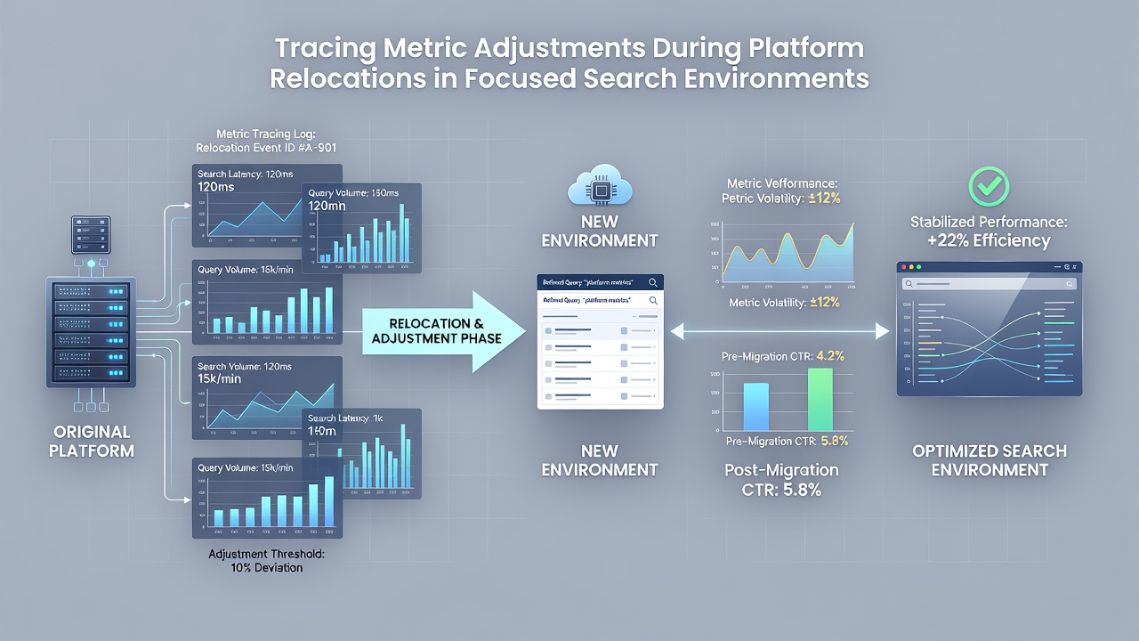 Chart displaying visibility recovery curves after October 2026 platform migrations in niche search verticals